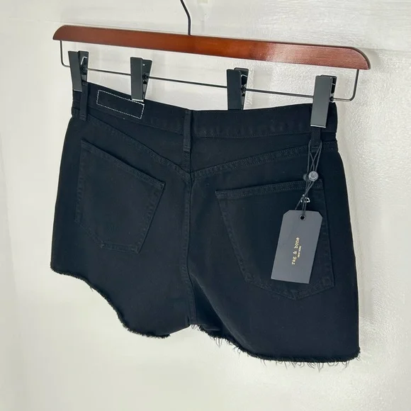 Rag &‎ Bone NWT Justine Short Size 31 Black USA Made 34x3 Festival Denim $165 - Picture 9 of 12